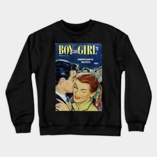 Vintage Romance Comic Book Cover - Boy Meets Girl Crewneck Sweatshirt